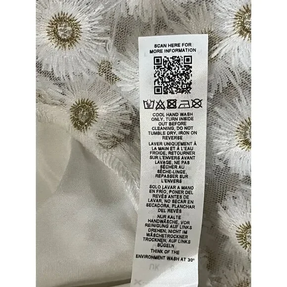 ASOS EDITION Ivory Embroidered Daisy Midi Dress UK 8 / US 4 – NWT Puff Sleeve - Picture 11 of 13